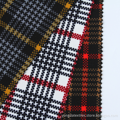Gingham 97% Polyester 3% Elastane Scuba Textile Fabric
